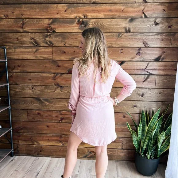 THE JESSIE PINK DENIM DRESS - Picture 4 of 11